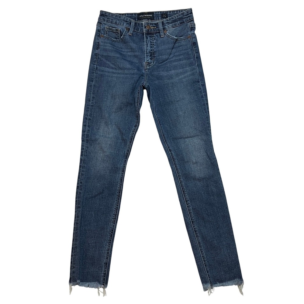 Lucky Brand Jeans Womens 4/27 Blue Bridgette Skinny High Rise Raw Hem 7WP10091U8